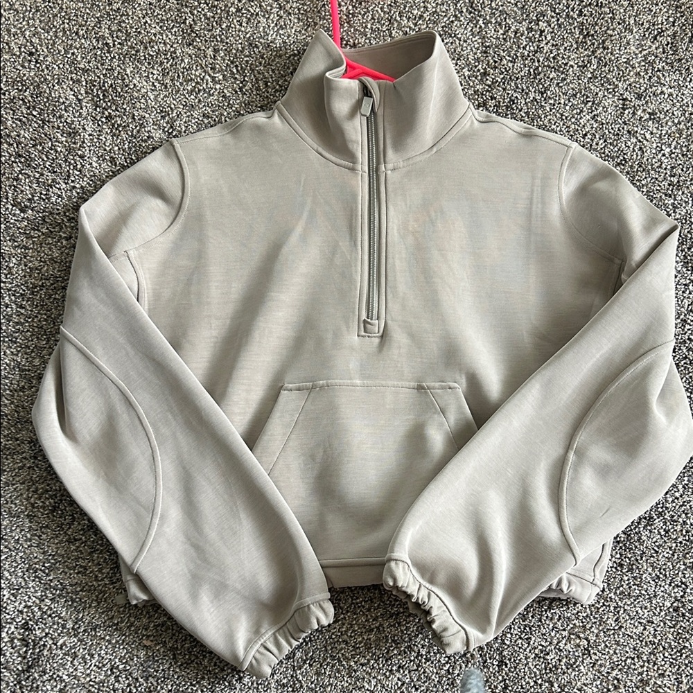 Women's Gray Quarter-Zip Sweater
